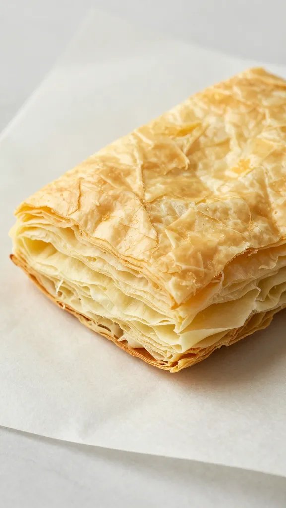 single crisp on parchment with visible flaky layers