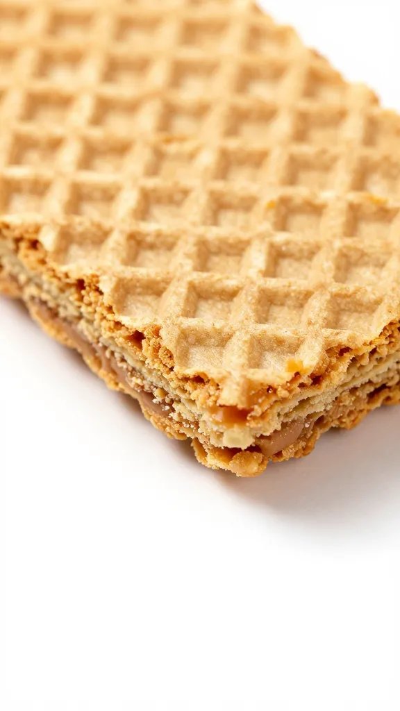 crisp edge detail of air-fried peanut butter wafer
