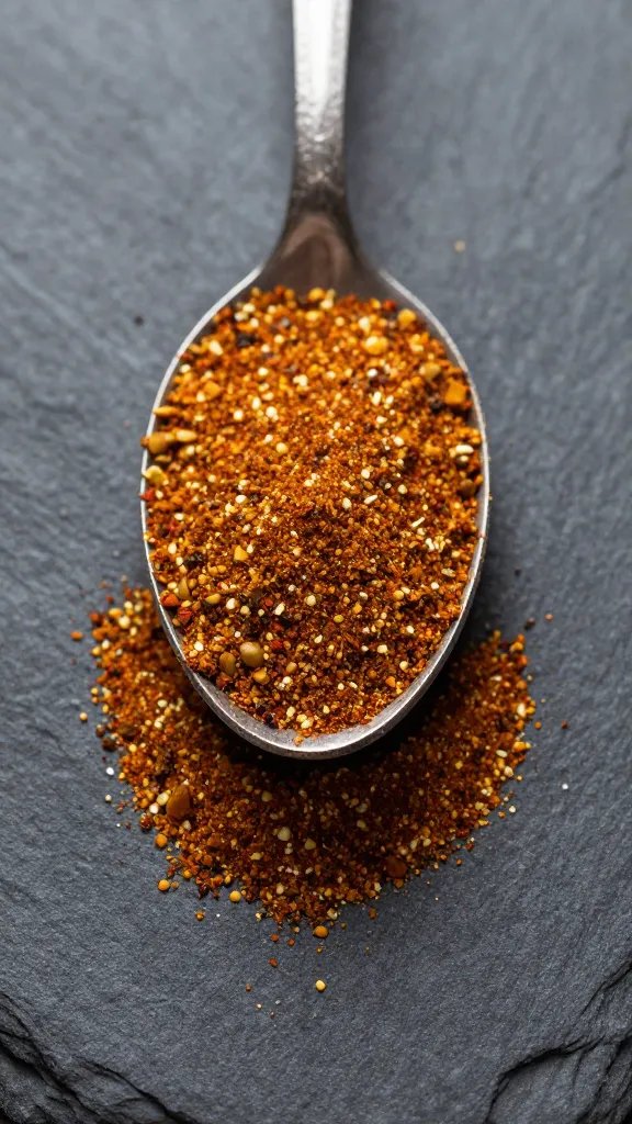 spoonful of Cajun Ranch spice blend on dark slate