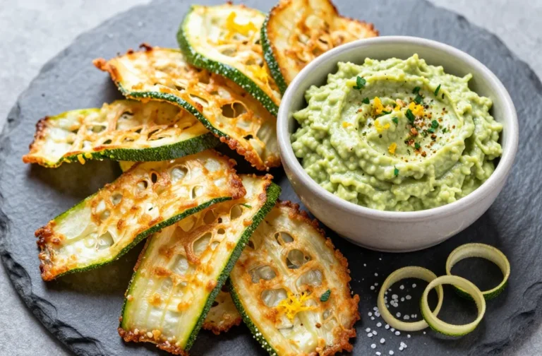 Crazy-Crispy Air Fryer Zucchini Ribbon Crisps with Avocado Ranch