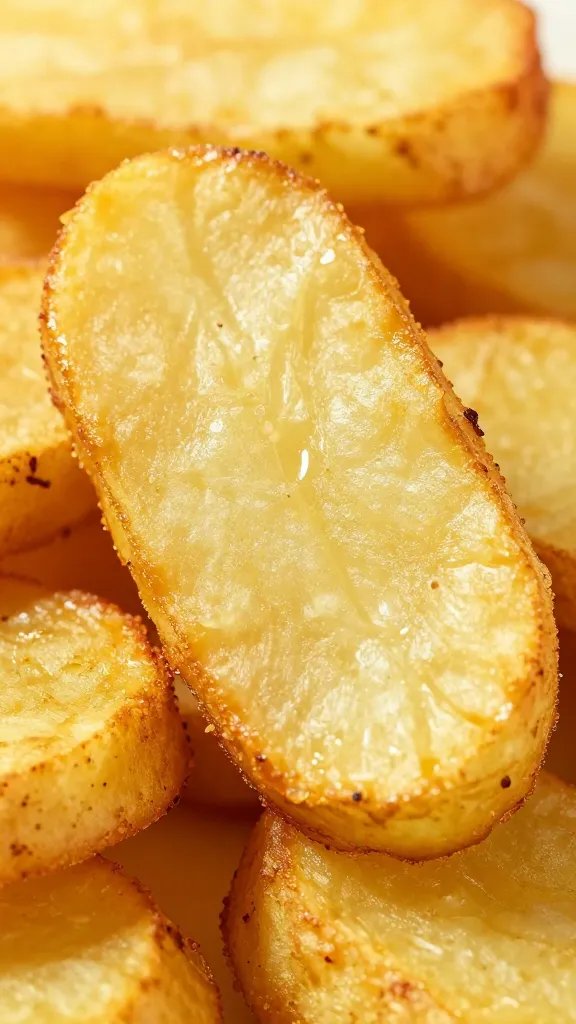 single air-fried potato crisp, glassy edges, macro shot