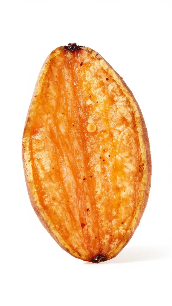 single shatter-crisp sweet potato chip, hibiscus sparkle