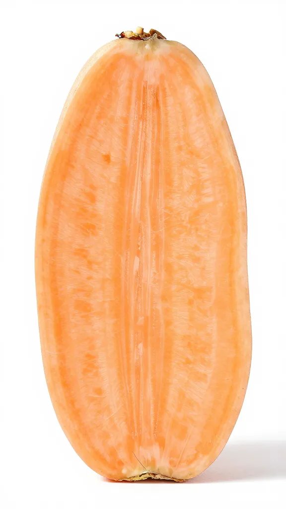 thin mandoline-cut sweet potato slice, raw translucence