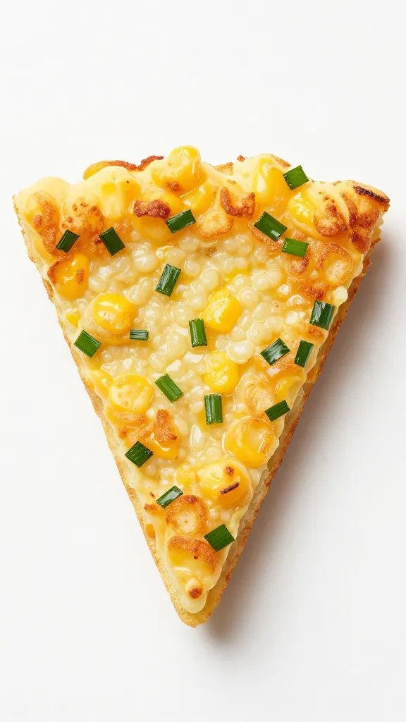 overhead corn fritter wedge with visible chive flecks