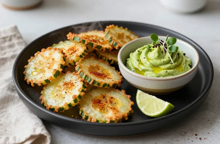 Viral Air Fryer Cucumber "Crisps" with Wasabi Avocado Mousse
