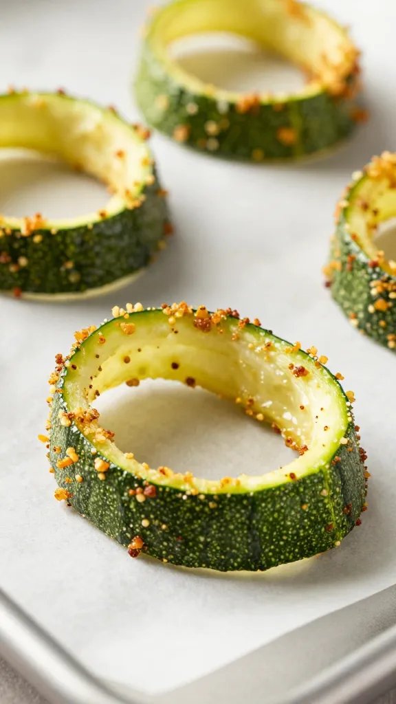 ras el hanout-dusted zucchini ribbon on parchment, macro