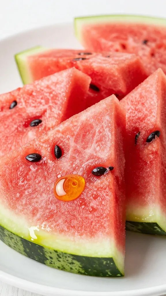 olive-oil brushed watermelon fry, crisp edges