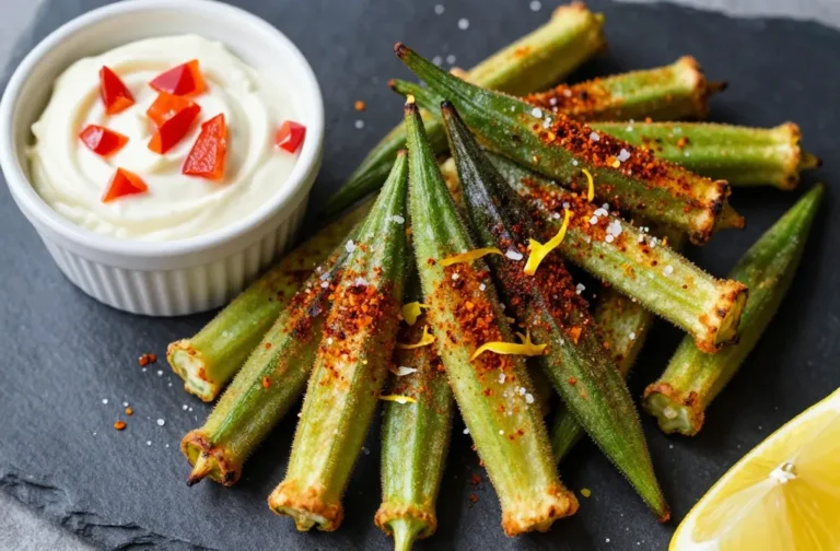 Craveable Air Fryer Smoked Paprika Okra Pods, Pimento Cheese Dip