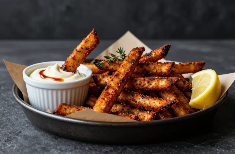 Crispy Air Fryer Cajun Yardlong Bean Fries with Remoulade Fire