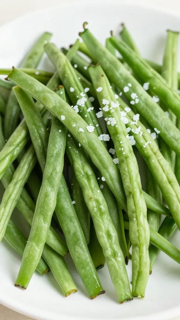 yardlong bean fry with sea salt flakes