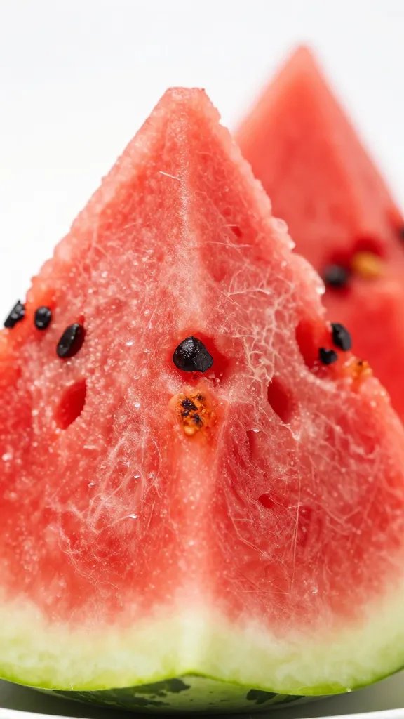 Closeup watermelon “rib” wedge with charred edges