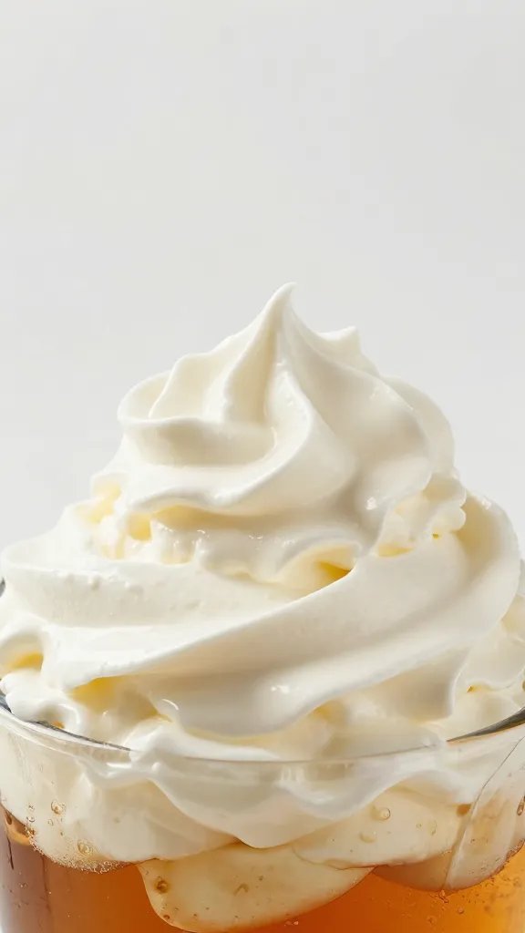 spoonful of bourbon whipped cream, soft peaks