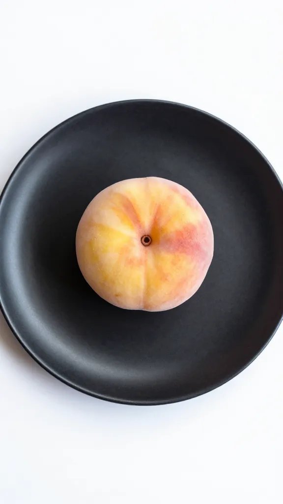 single warm peach crisp on matte black plate