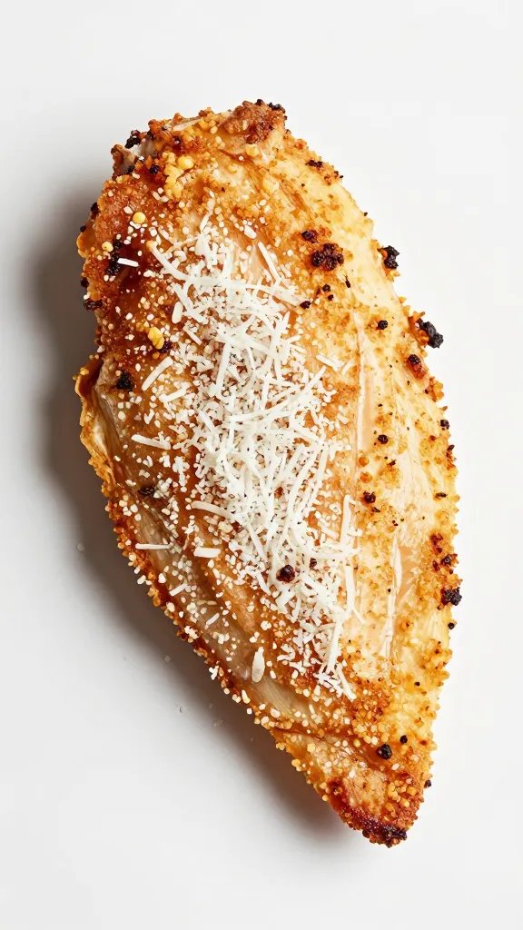 single crispy chicken breast with coconut flour crust