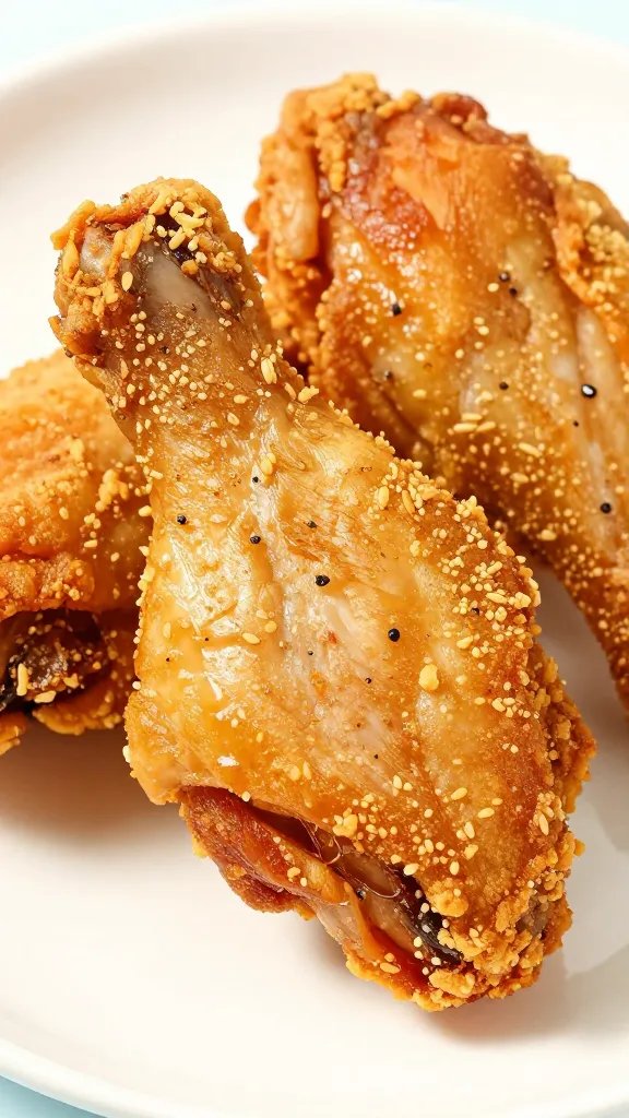 closeup air-fried keto chicken thigh on white plate