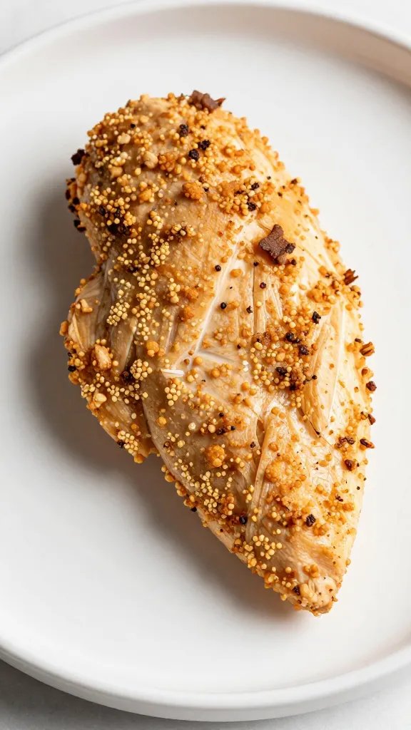 golden keto chicken breast with pork rind coating, macro