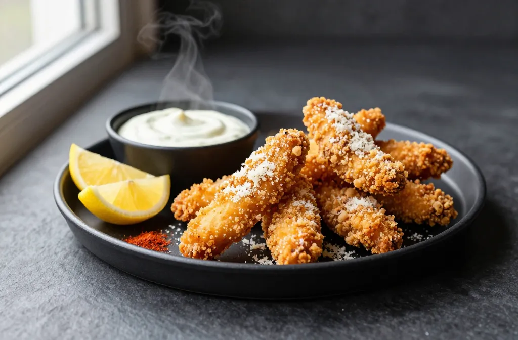 Crispier Than Takeout Air Fryer Keto Chicken Strips — Pork Rind & Parmesan Crust
