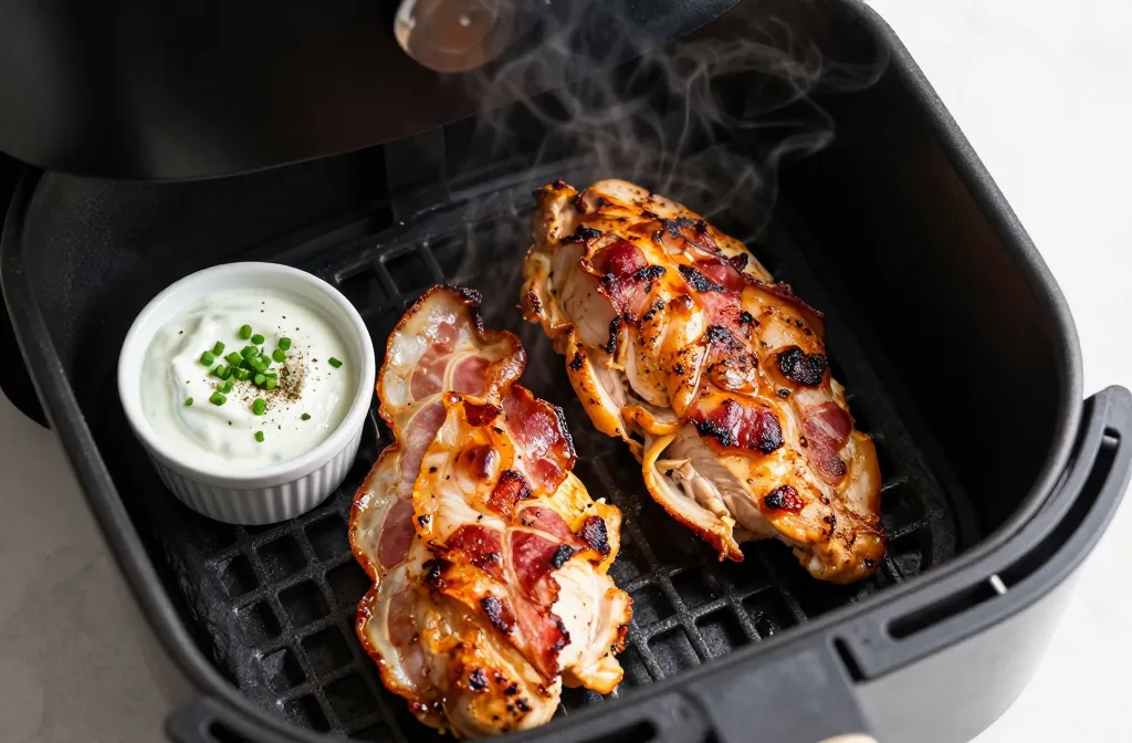 Crispy Juicy Bacon Ranch Air Fryer Keto Chicken Breast