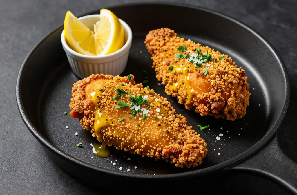 Crispy Juicy Air Fryer Keto Chicken Breast — Mustard Herb Crust