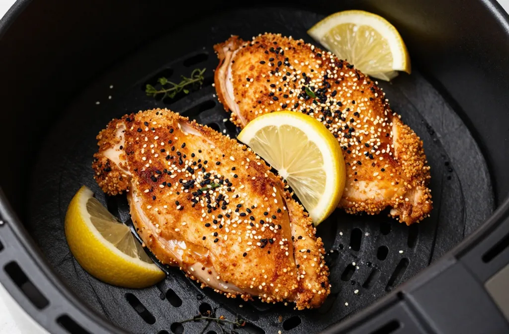Crispy Sesame-Crusted Air Fryer Keto Chicken Breast