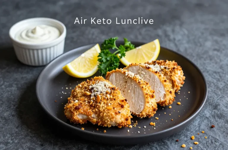 Crispy Juicy Air Fryer Keto Chicken Breast with Garlic Herb Crust