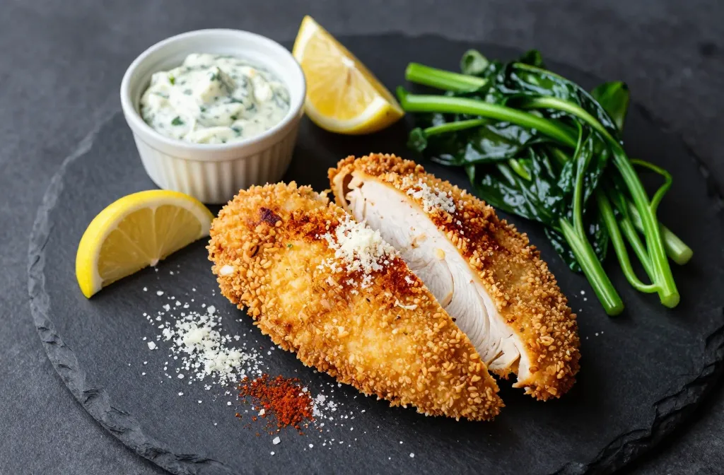 Crispy Juicy Parmesan-Crusted Air Fryer Keto Chicken Breast