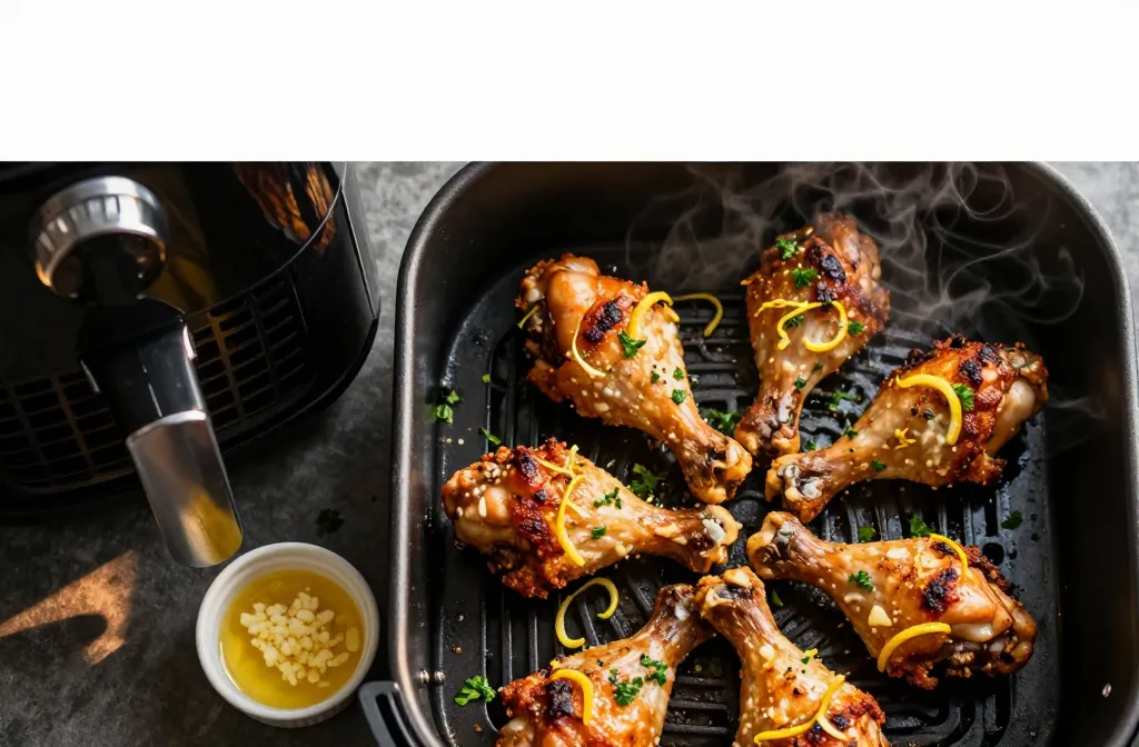 Crispy in 25: Air Fryer Keto Chicken Drumsticks — Lemon Garlic Butter