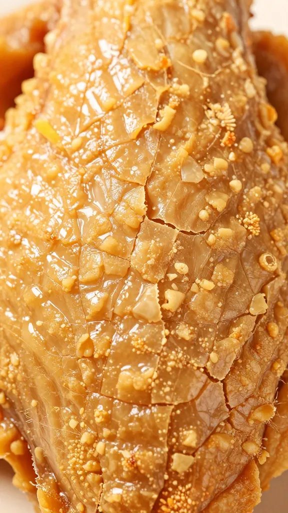 closeup of crackly chicken skin texture, shallow depth