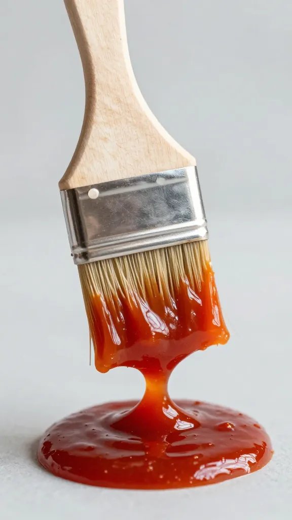basting brush coated in sugar-free gochujang glaze