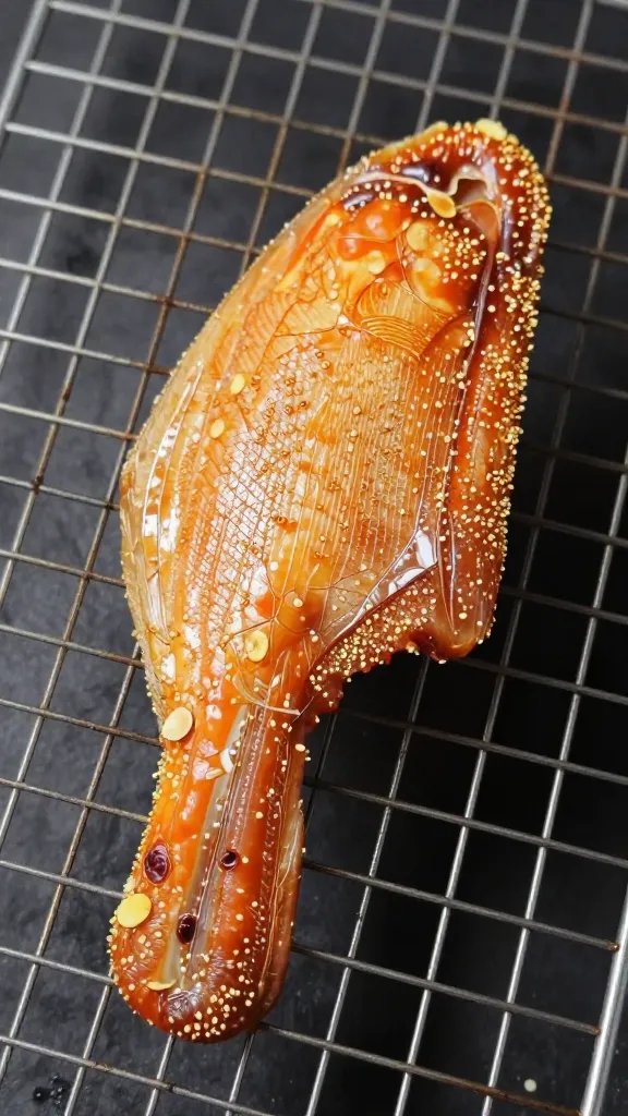 single wing on wire rack showing shatter-crisp skin