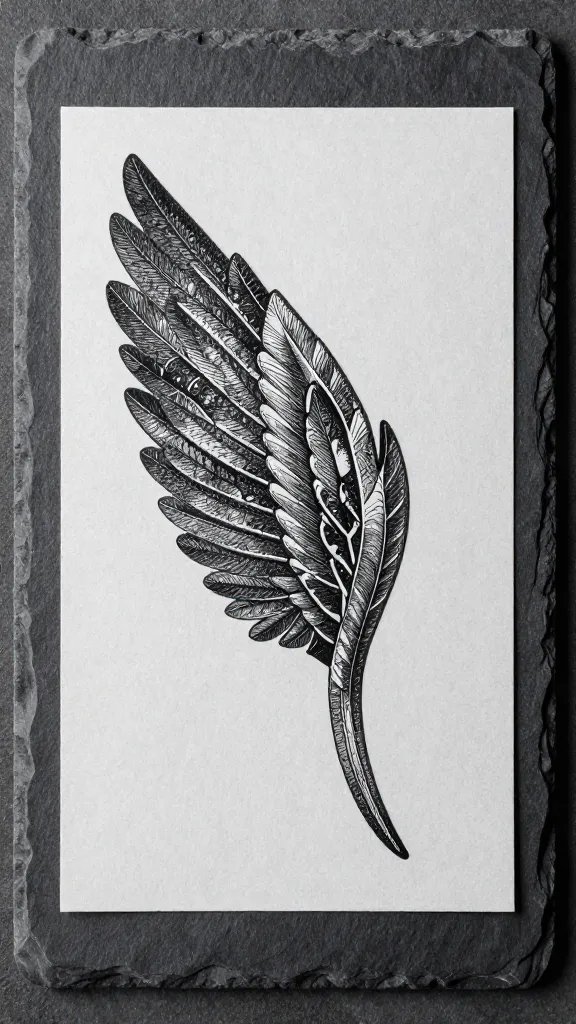 truffle-dusted wing on parchment-lined slate board