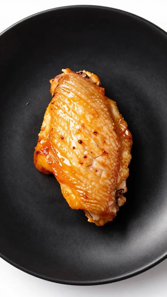 single keto chicken wing on matte black plate