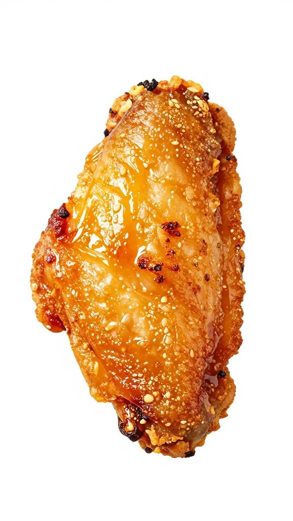 single air-fried chicken wing with visible blistered skin