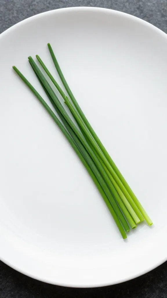 single wing sprinkled with chives on white ceramic plate