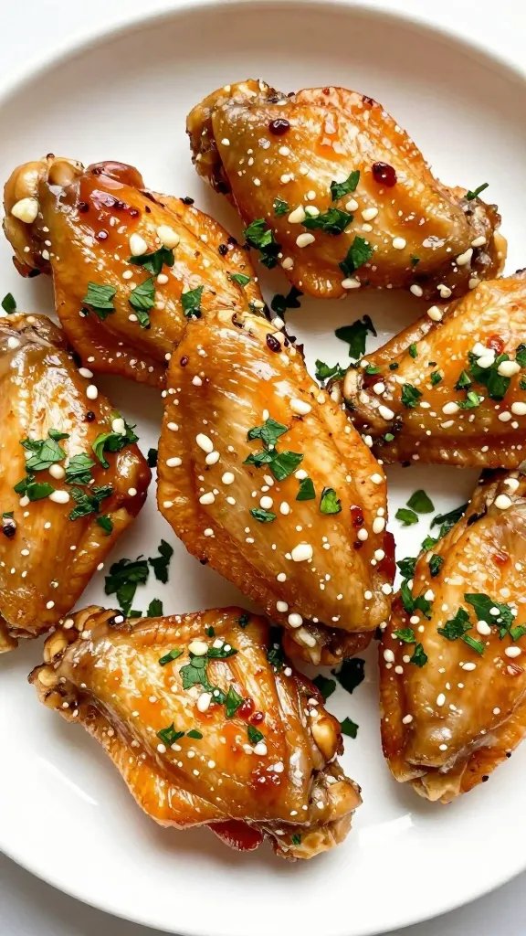 chicken wing tossed in minced garlic and parsley