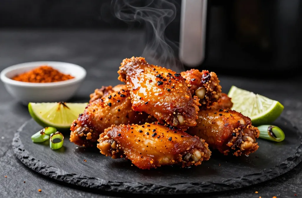 Crispy Keto Air Fryer Chicken Wings — Chili Garlic Dry Rub