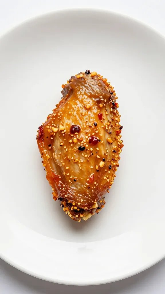 Cooked chili-garlic wings on white plate with lime wedges and cilantro garnish