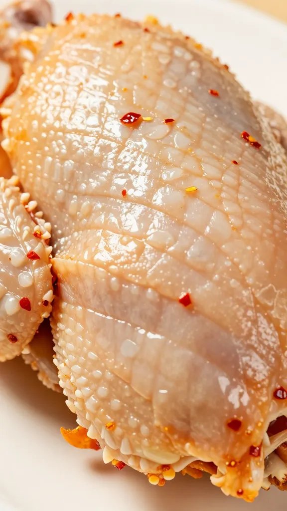Chicken wings tossed in chili-garlic dry rub in a large mixing bowl