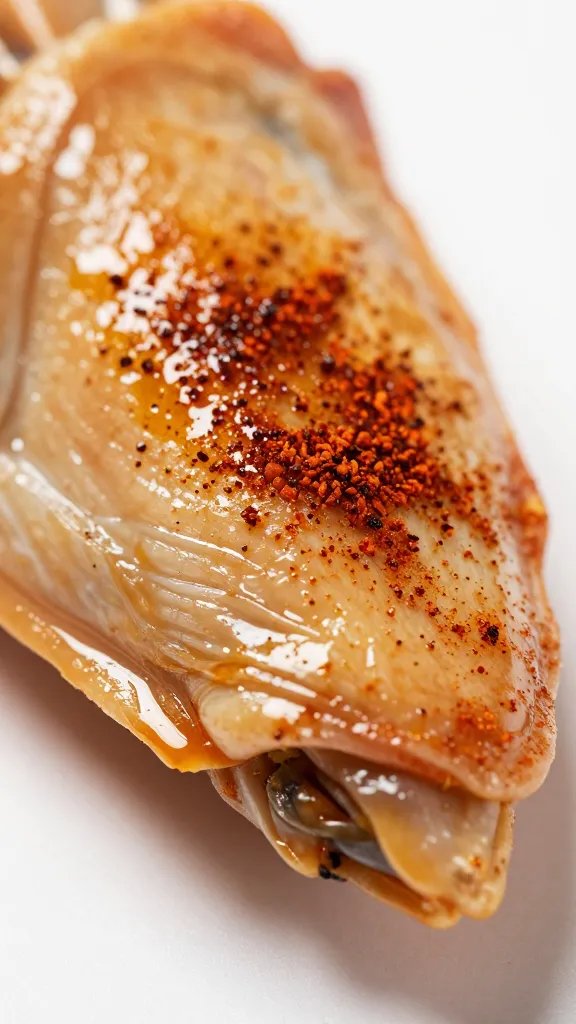 Chili-garlic wings in air fryer showing browning and texture development