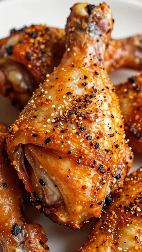 closeup chicken thigh with visible spice rub and char