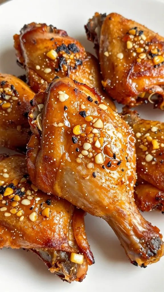 roasted chicken thigh with visible garlic flecks