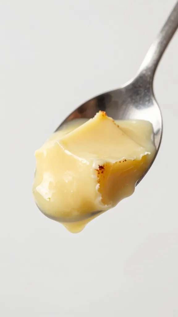 browned butter pooling on spoon with toasted milk solids