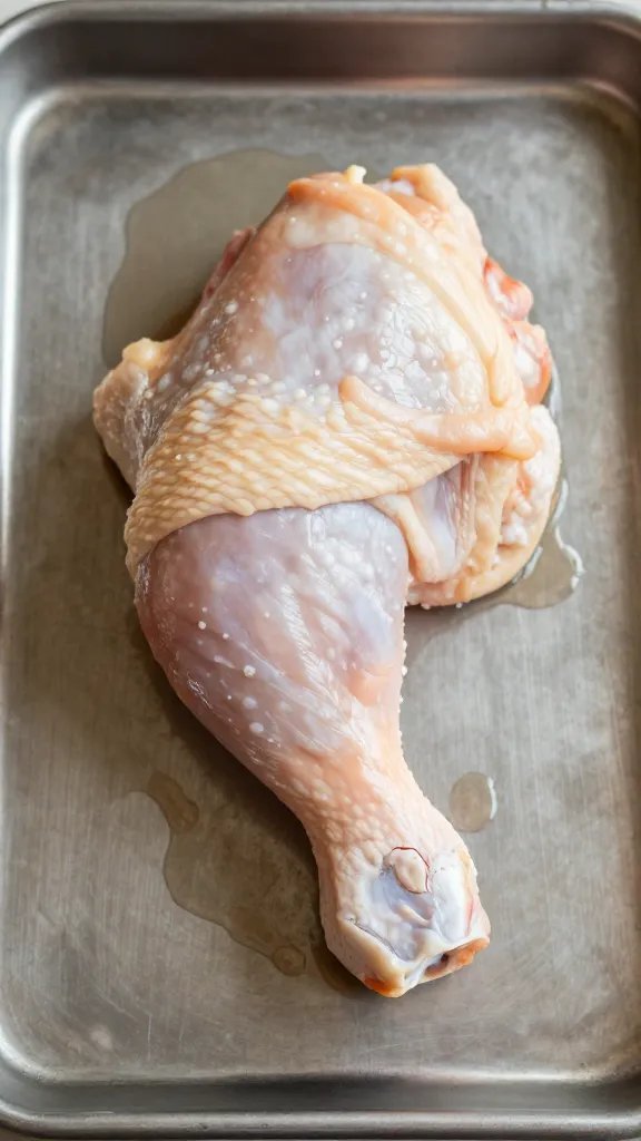 Rendered chicken fat pooling on air fryer tray beneath the basket during cooking — the source of smoke if the drawer is dry