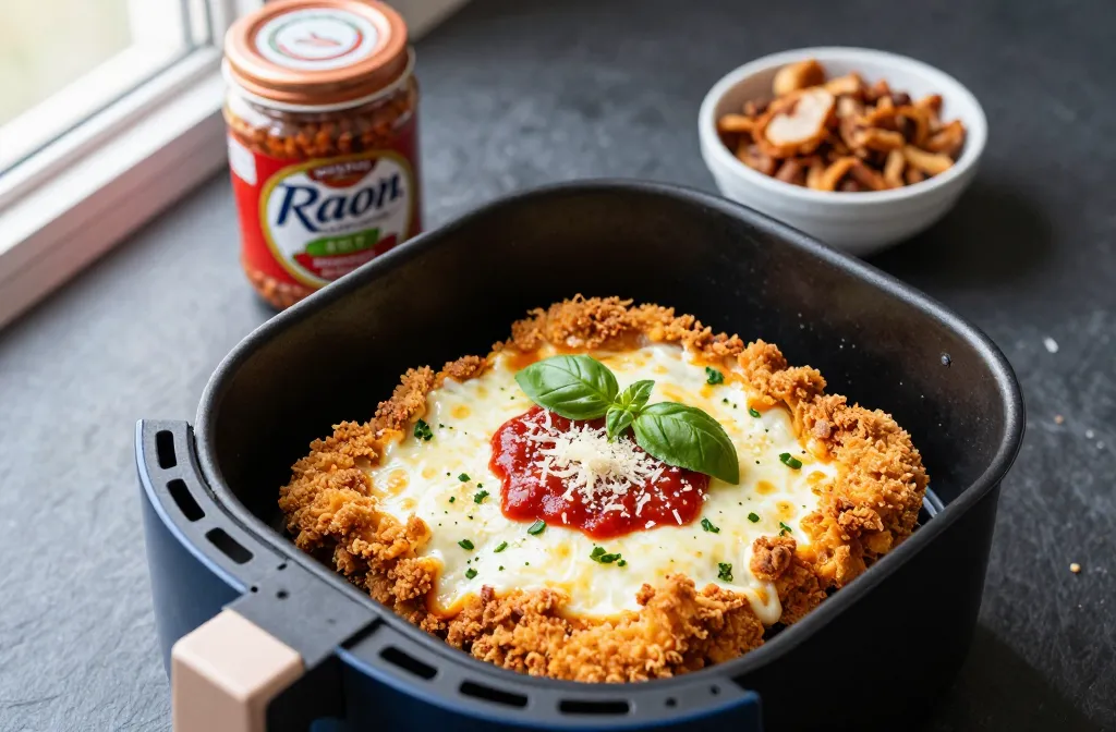 Crispy in 20: Keto Air Fryer Chicken Parmesan — Pork Rind Crust, Rao'S Sauce
