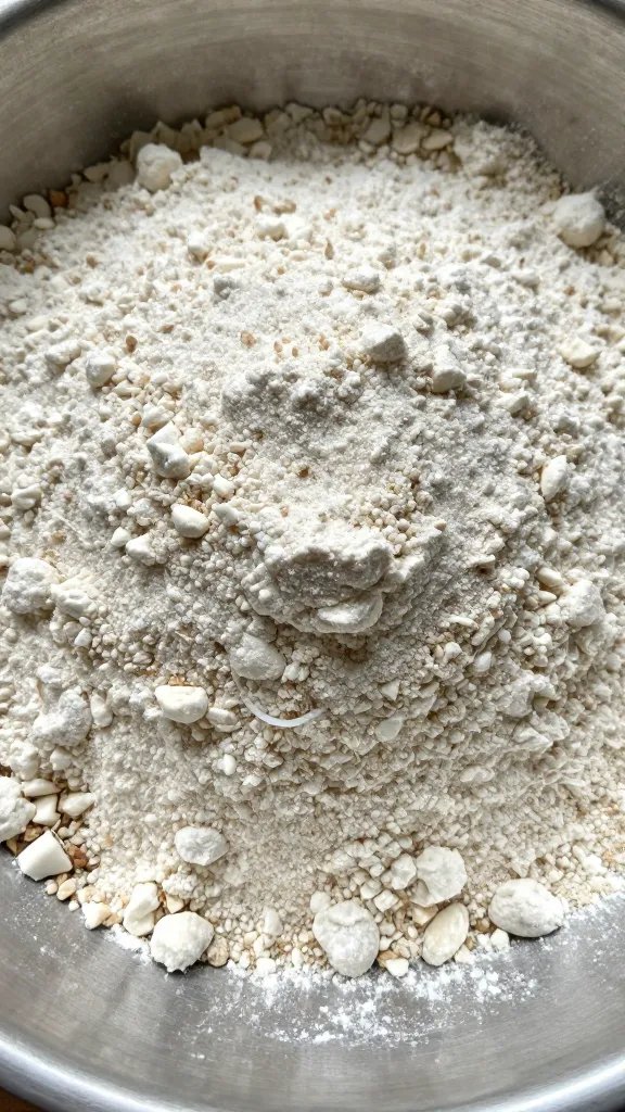 closeup of seasoned almond flour coating in shallow bowl