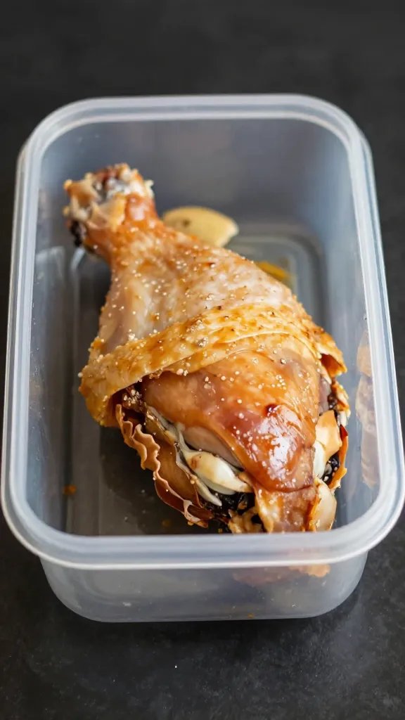 Single keto meal prep container with chicken thigh