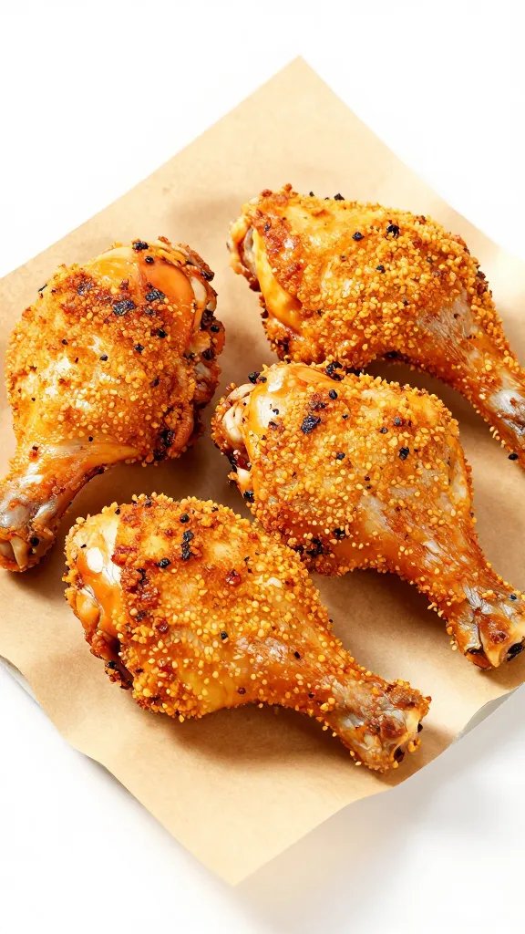 spice-dusted chicken thigh on parchment, studio lighting