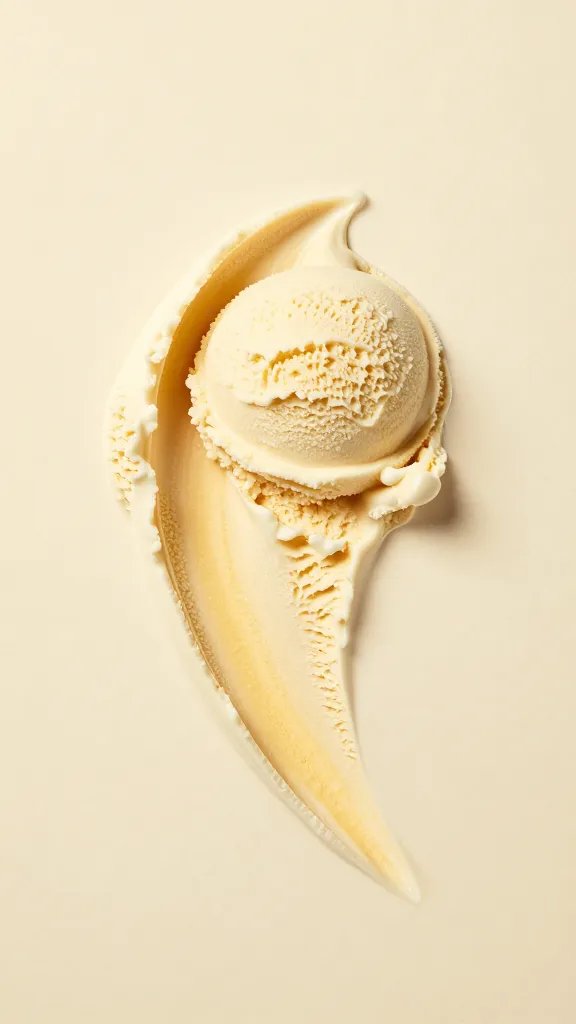 frosty scoop trails across soft mango keto sorbet