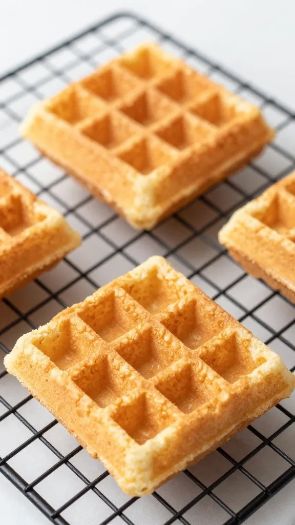 golden waffle quarter on cooling rack