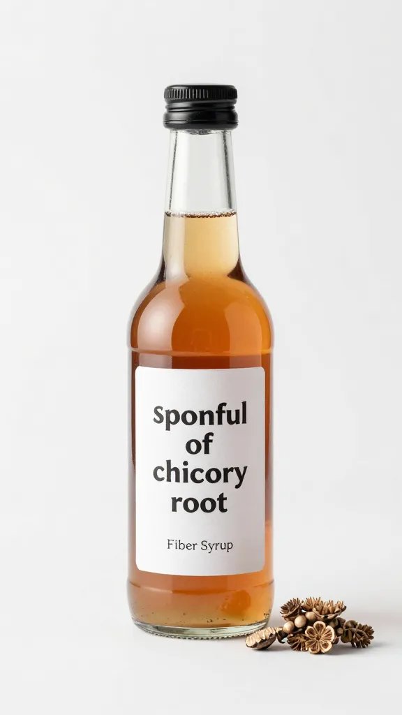 spoonful of chicory root fiber syrup, studio lighting